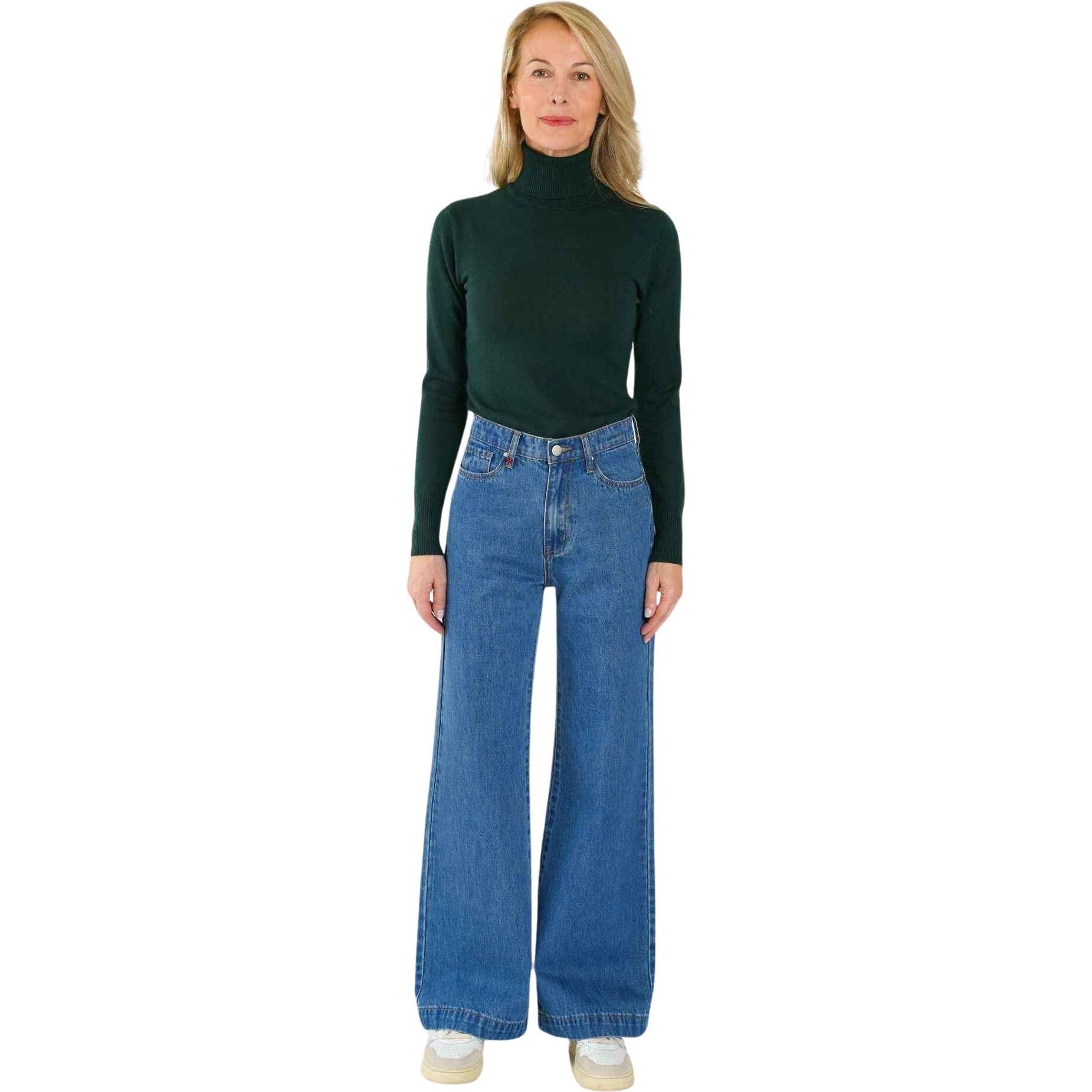 F.A.M. Paris, Damen, Jeans, weite stone-jeans mit halbhoher taille aus baumwolle damen fleure, Grau, (XS)
