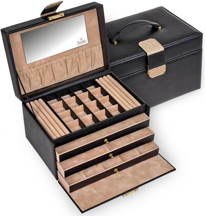 Image du produit Sacher 77.000.120443 - Boîte à bijoux Lena saffiano noir