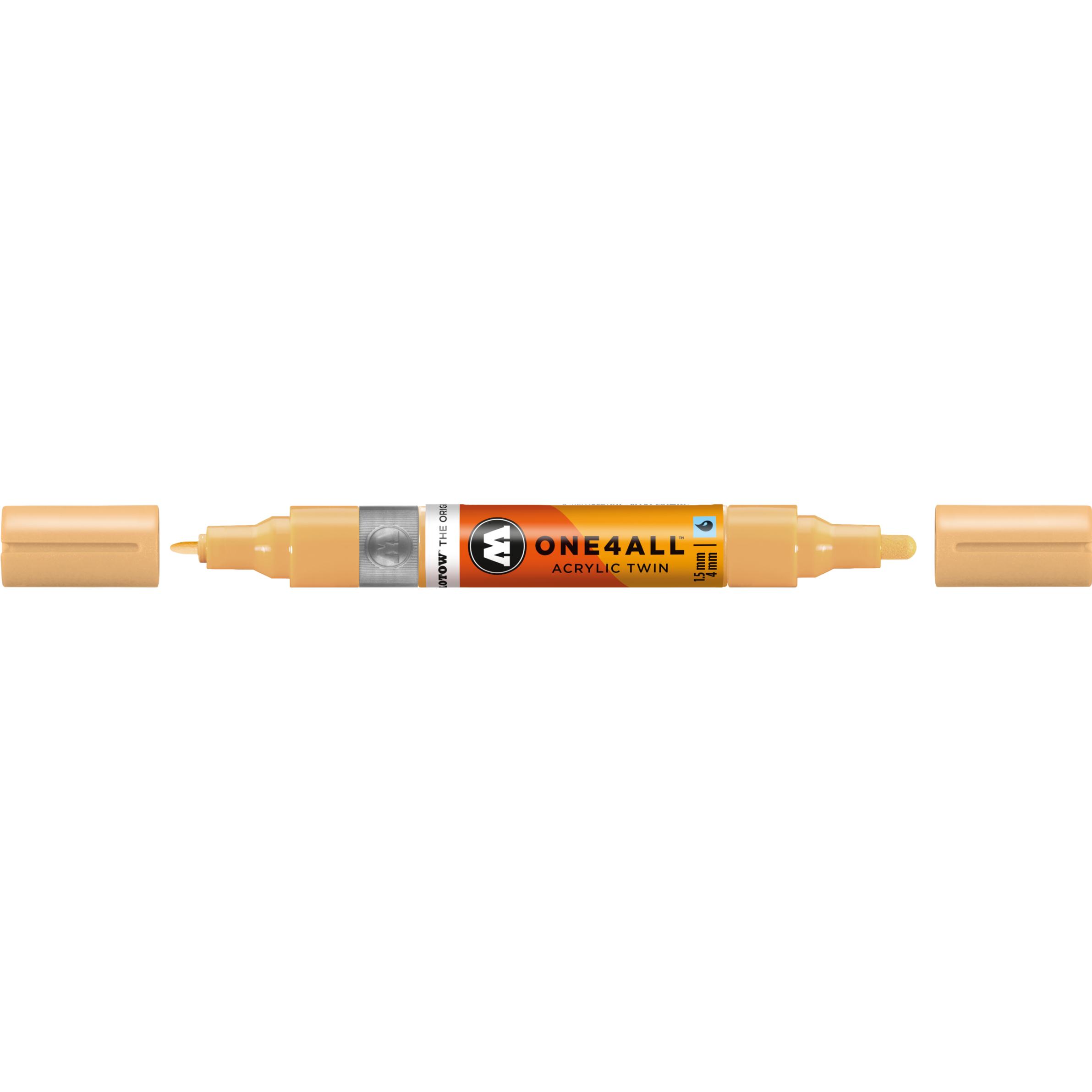 Thumbnail - Molotow, Marker, Marqueur pour Maquettes - One4All Twin - Acrylique Beige Sahara Pastel - 1,5/4mm - -009 - 15 cm (Beige,...