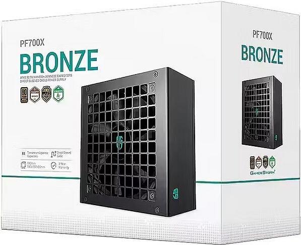 Actual product image Deepcool Power Supply PF700X 700W 80 PLUS Standard PSU, Black (700 W)