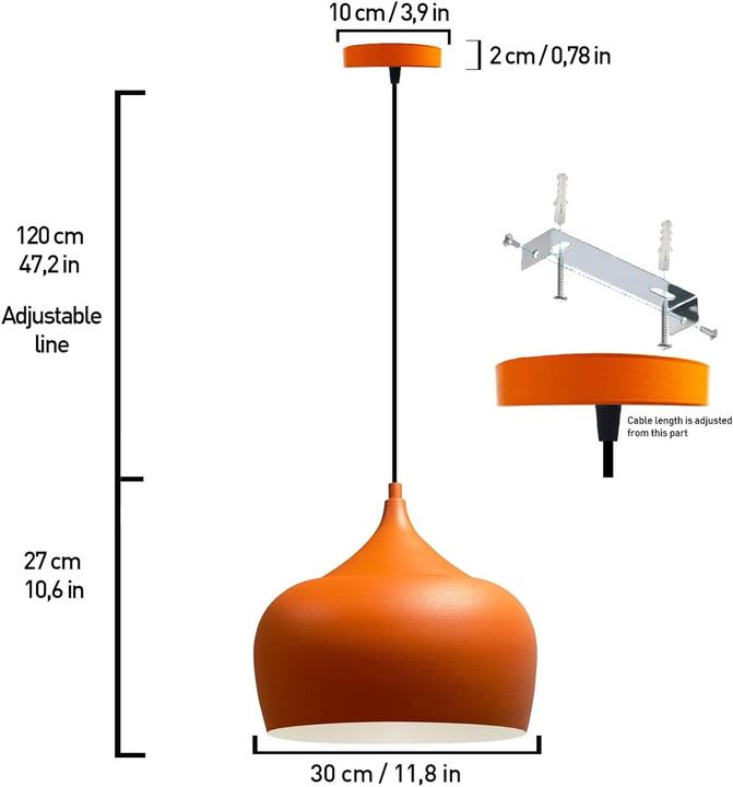 Actual product image Bamyum Kreis Pendelleuchte Orange (E27)