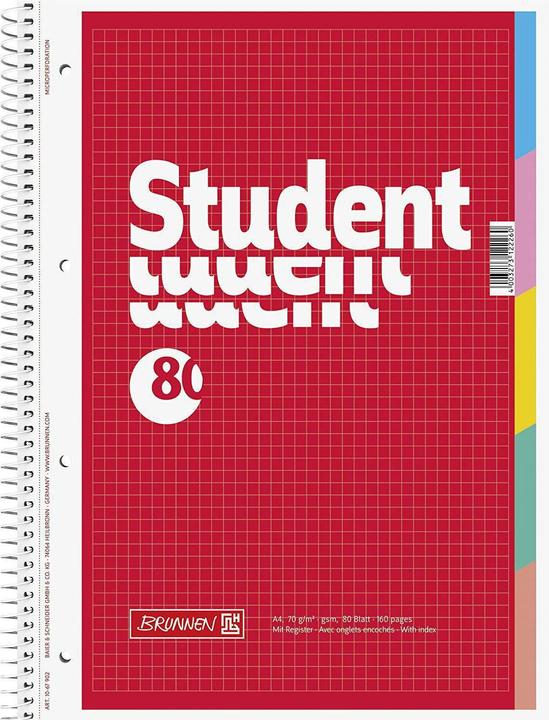 Actual product image College notebook with register (A4, Plain, Soft cover)