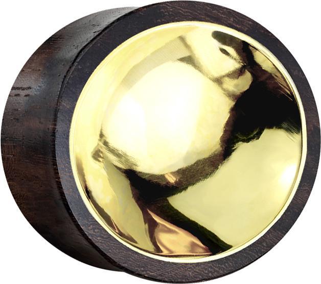 Actual product image Star Piercing Sono wood flared plug with gold pewter (without brass, Organic)