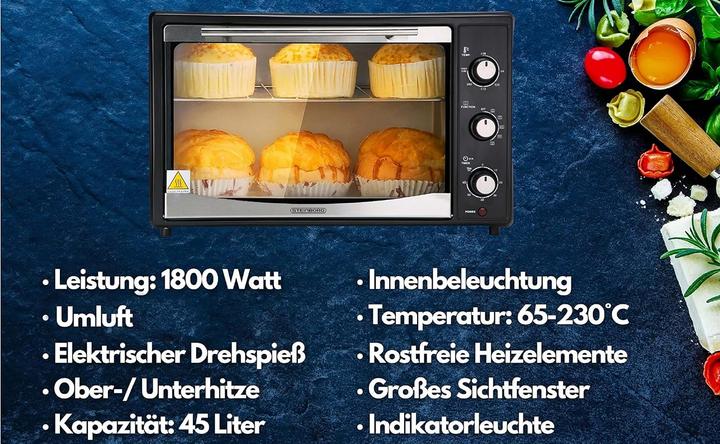 Actual product image Steinborg Mini Backofen 45 Liter