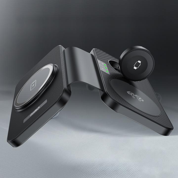 Produktbild Choetech T616-F 3in1 inductive charger compatible with Apple and Samsung devices - black (15 W)