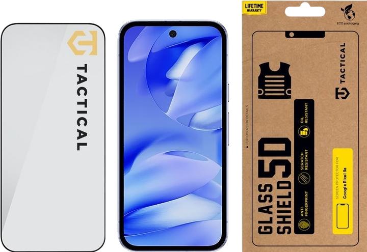 Actual product image Tactical Protective glass - Glass Shield 5D for Google Pixel 9a Black (1 pcs., Google Pixel 9a)