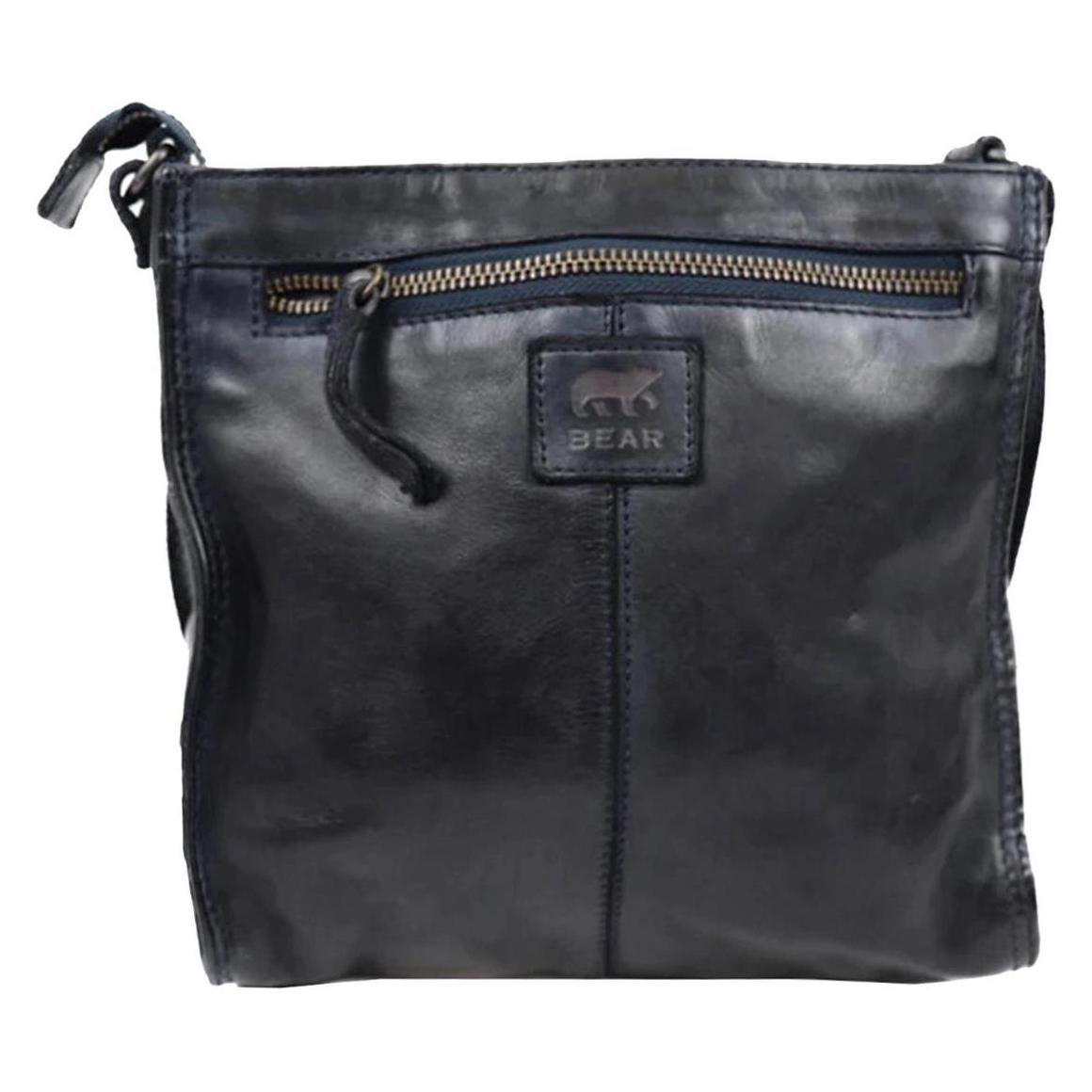 Bear Rock, Vrouwen, Handtas, Bear Design Medium Crossbodytas / Schoudertas Dames - Leer - Davita - Blauw, Blauw