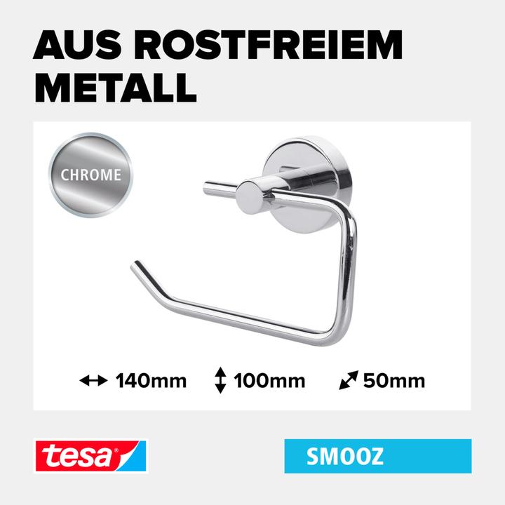 Produktbild tesa SMOOZ WC-Papierrollenhalter inkl. Klebelösung ohne Bohren