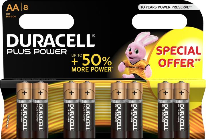 Image du produit Duracell Plus (8 pcs, AA / LR6 / LR06 / Mignon / R6 / R14505, 2700 mAh)