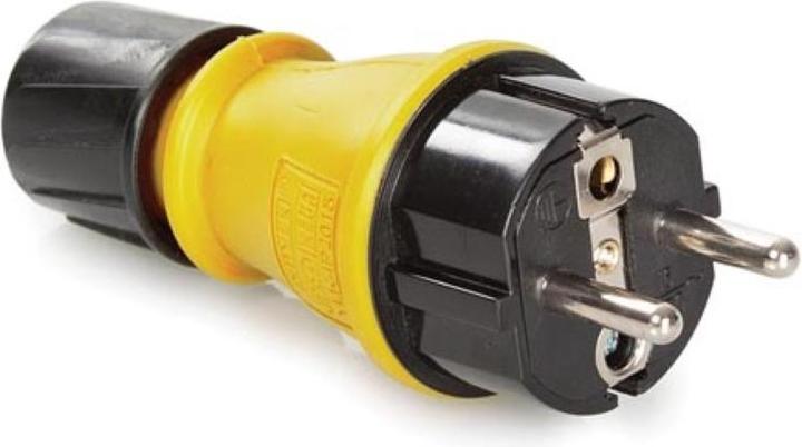Produktbild Perel Robuster IP54 Aussenstecker, Schutzkontakt/Schuko, mit Deckel und Kabelverschraubung