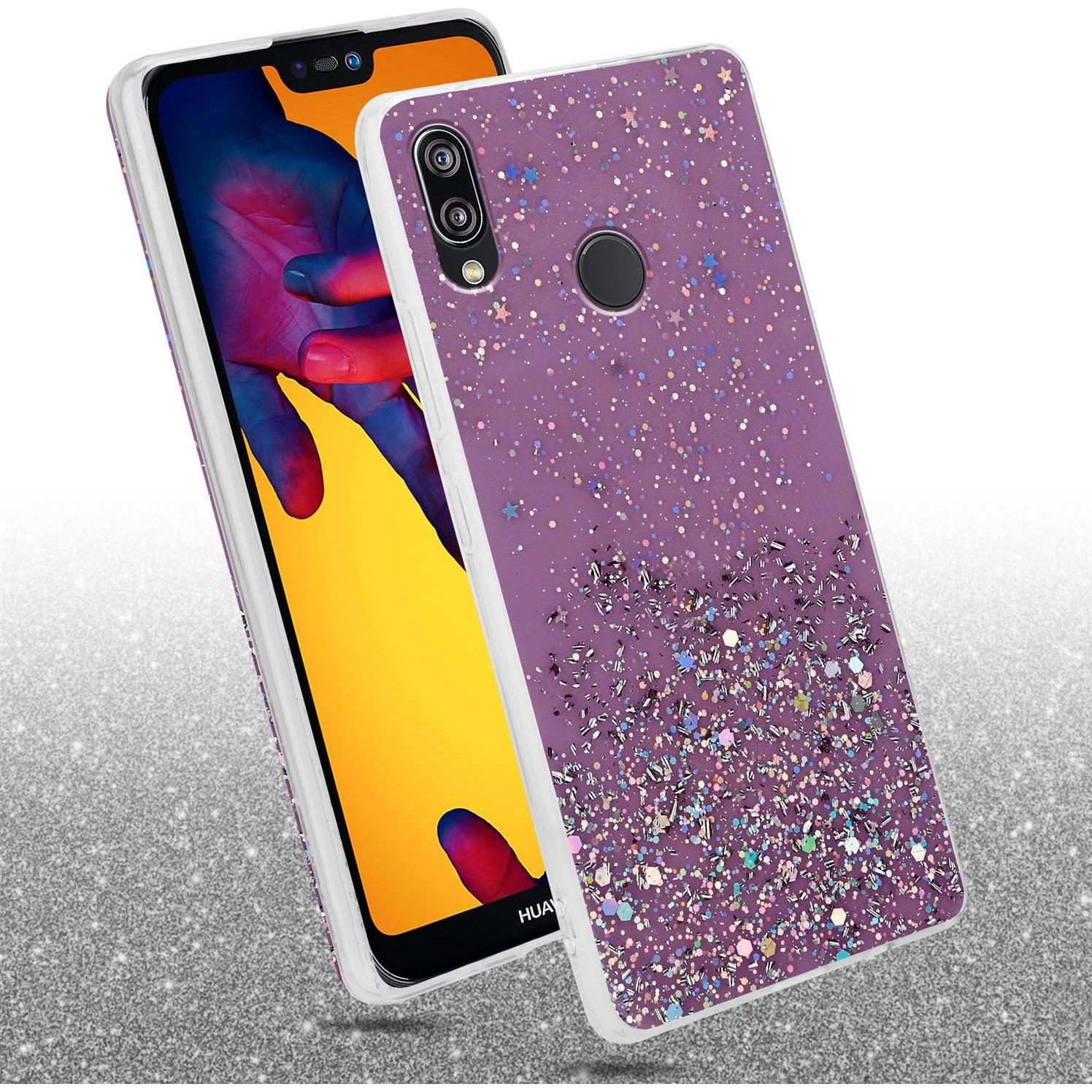 Thumbnail - Cadorabo TPU Cover funkelnder Glitter (Huawei Nova 3E), Smartphone Hülle, Violett