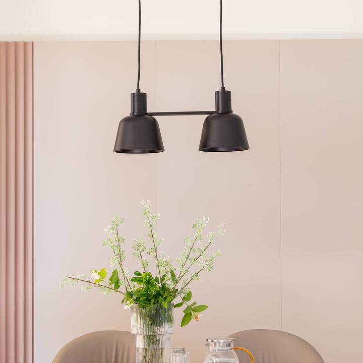 Actual product image Lucande Servan 2 pendant light Black (E27)