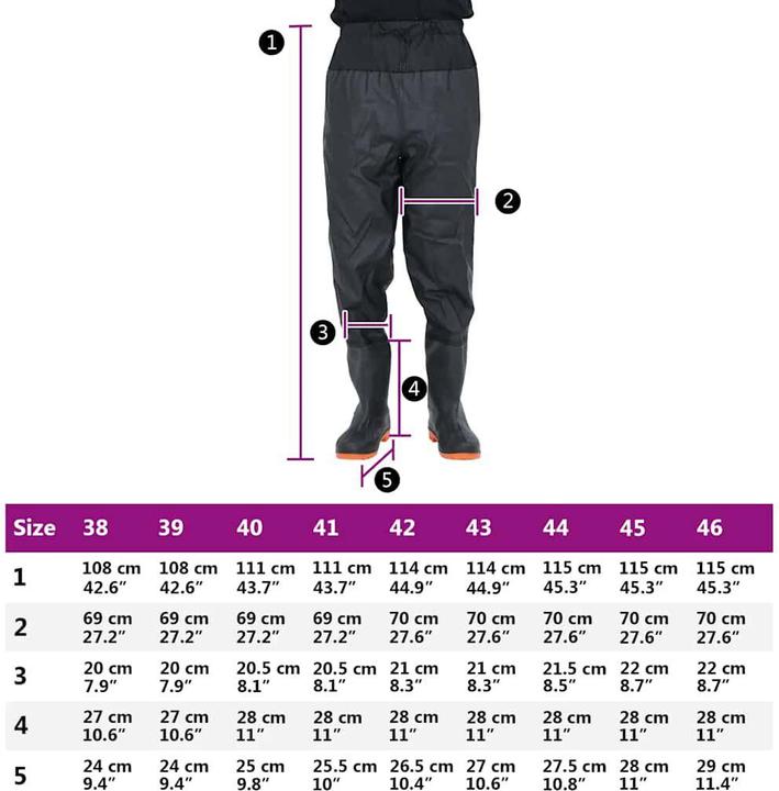 Actual product image vidaXL Hip waders with boots (Frequency band 38 (2600 MHz))