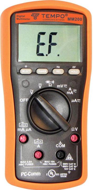Tempo Communications Hand Multimeter Digital MM200 (CAT IV 300V)