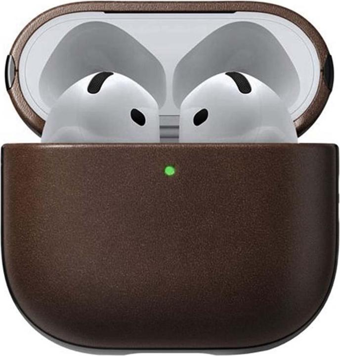 Actual product image Nomad Modern Leather Case Airpods 4 Brown (Headphone sleeve)