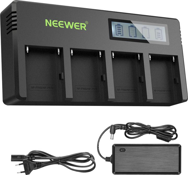 Neewer 4-Channel LCD Display Battery Charger For F550/F750/F970 (Camera battery charger)
