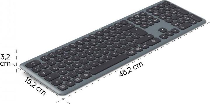 Produktbild Hama WK-550 Multi-Device-Tastatur WK-550 Schwarzgr (Eng. Int., Kabellos)