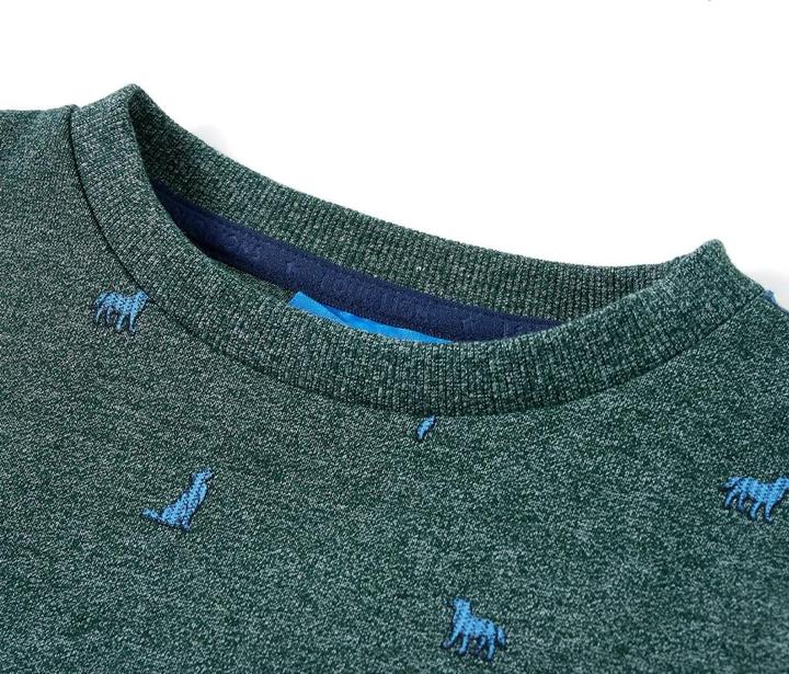 Produktbild vidaXL Kinder-Sweatshirt Dunkelgrün Melange 128,Material: 50 (128)