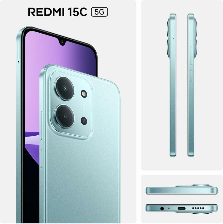 Actual product image Xiaomi Redmi 15C 5G (256 GB, Mint green, 6.90", Dual SIM, 5G)