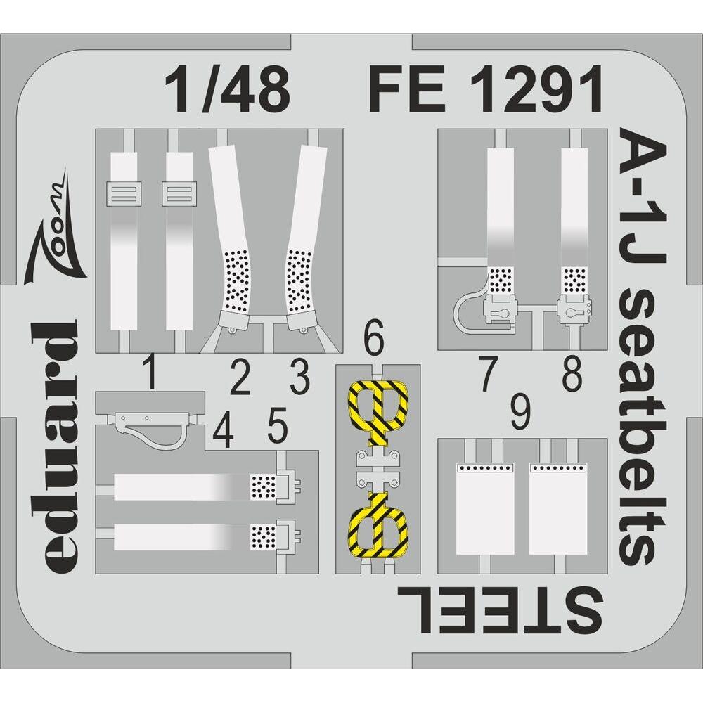 Eduard A-1J seatbelts STEEL