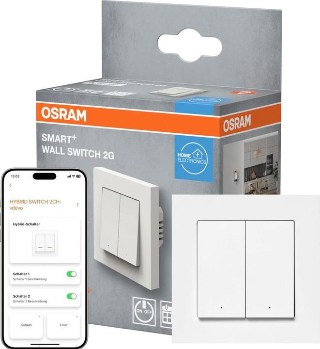 Image du produit Osram SMART+ WIFI MATTER WALL SWITCH 2 Channel