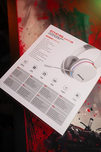 Actual product image Marvo MONKA ECHO RS Kophörer mit Mikrofon, weiss, unterbeleuchtet, Tri-mode (Cable, Wireless)