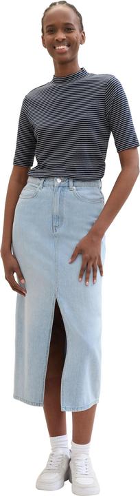 Actual product image Tom Tailor Used Light Stone Blue Denim Midi Skirt for Women (XS)