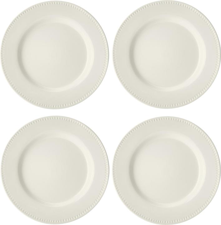 Mikasa Cranborne Stoneware Dinner Plates, Set of 4, 27cm, Cream (4x, 27 cm)