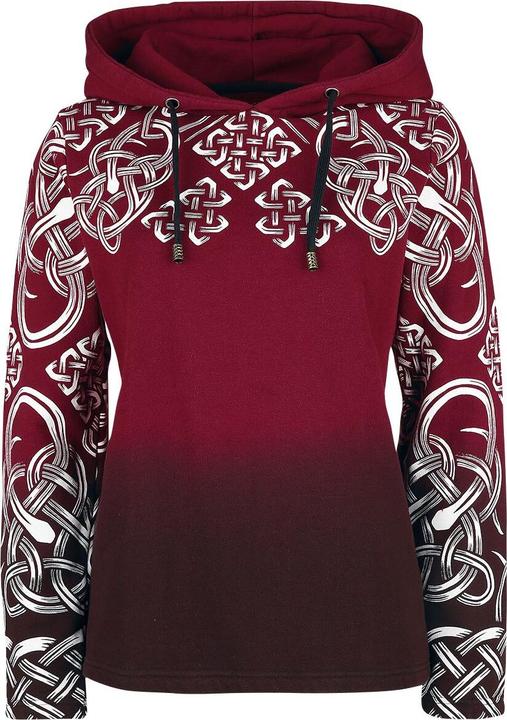 Produktbild Black Premium Roter Kapuzenpullover mit keltisch anmutendem Print (M)