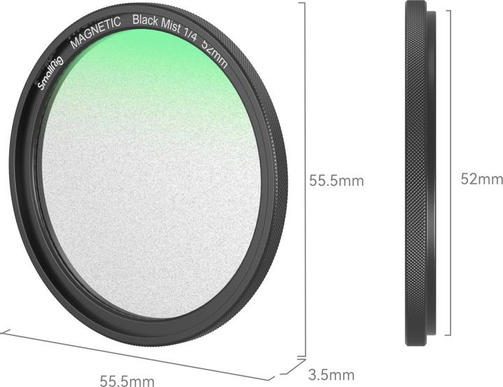 Produktbild SmallRig 4217 MagEase Magnetic 1/4 Effect Black Mist Filter Kit (52mm) (52 mm, Black Mist Filter)