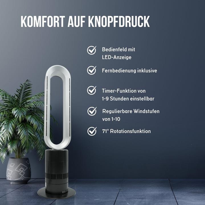 Image du produit Hermex Turmventilator Hot & Cool Standventilator Standheizer Säulenventilator (40 dB)