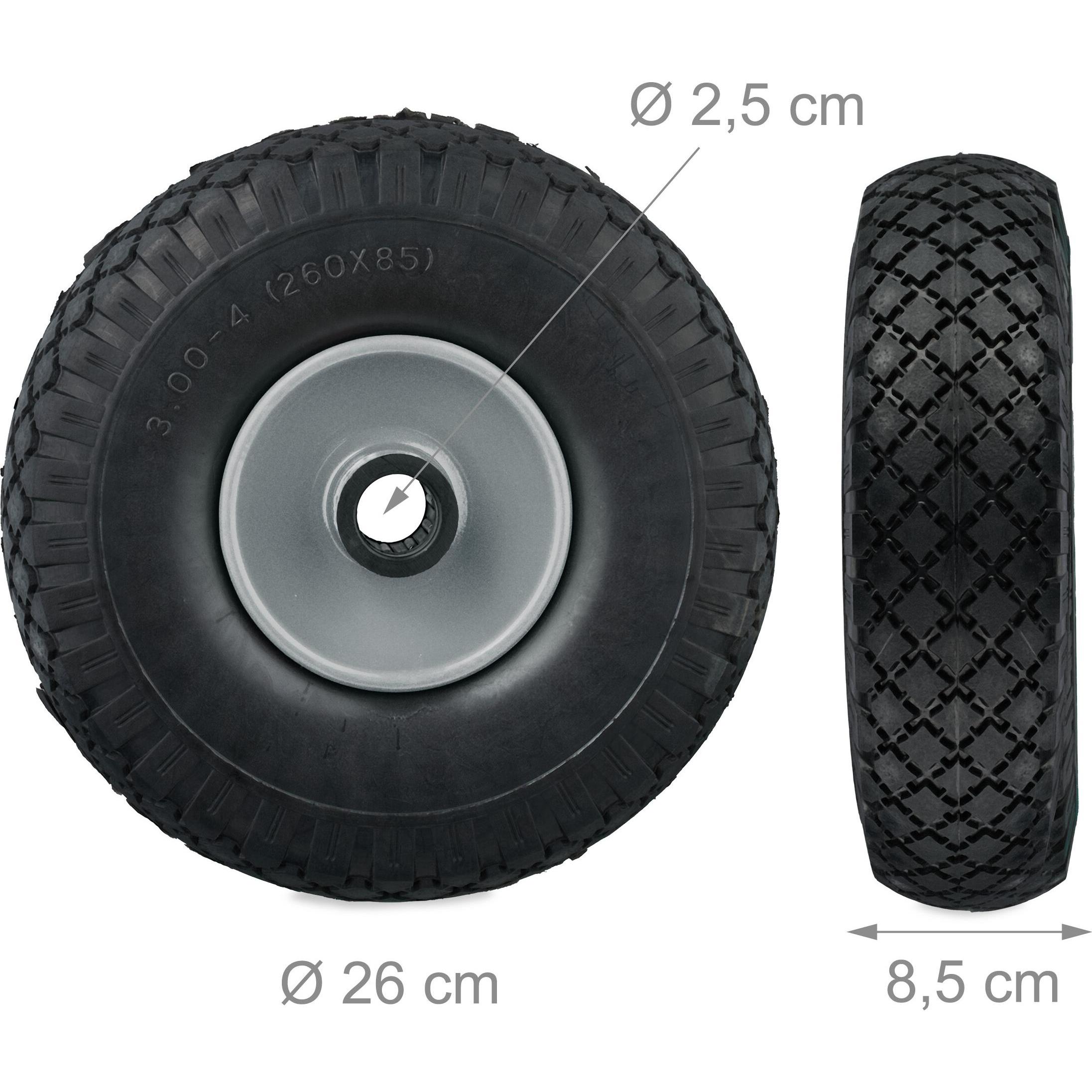 Relaxdays, Transportwagen, 2x Sackkarrenrad (100 kg)