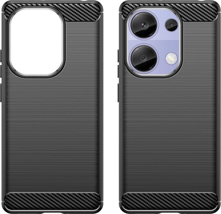 Produktbild Cover-Discount Poco M6 Pro / Redmi Note 13 Pro 4G - Metall Look schwarz (Xiaomi Redmi Note 13 Pro 4G)