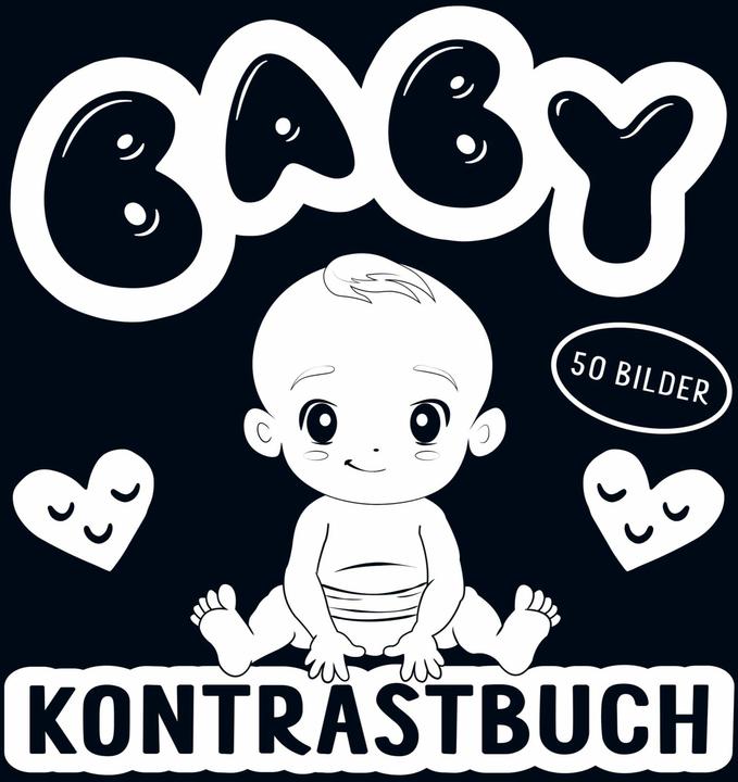 Kontrastbuch Baby - Schwarz Weiss Buch mit 50 niedlichen Bildern (Allemand)