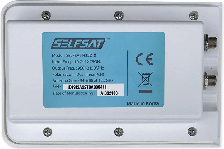 Image du produit Selfsat H22D2+ (Antenne plate, 34.50 dB, DVB-S / -S2)