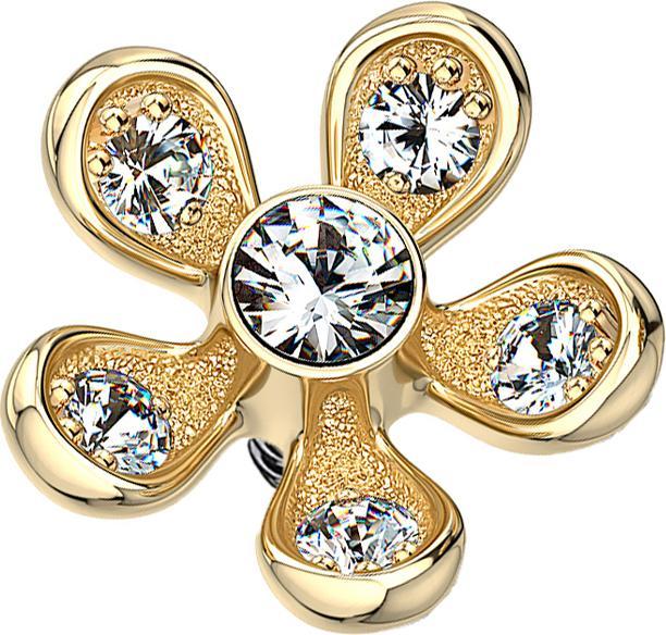 Immagine prodotto Star Piercing Fiore Dermal Anchor placcato oro 14k (Ottone, Acciaio chirurgico 316L)