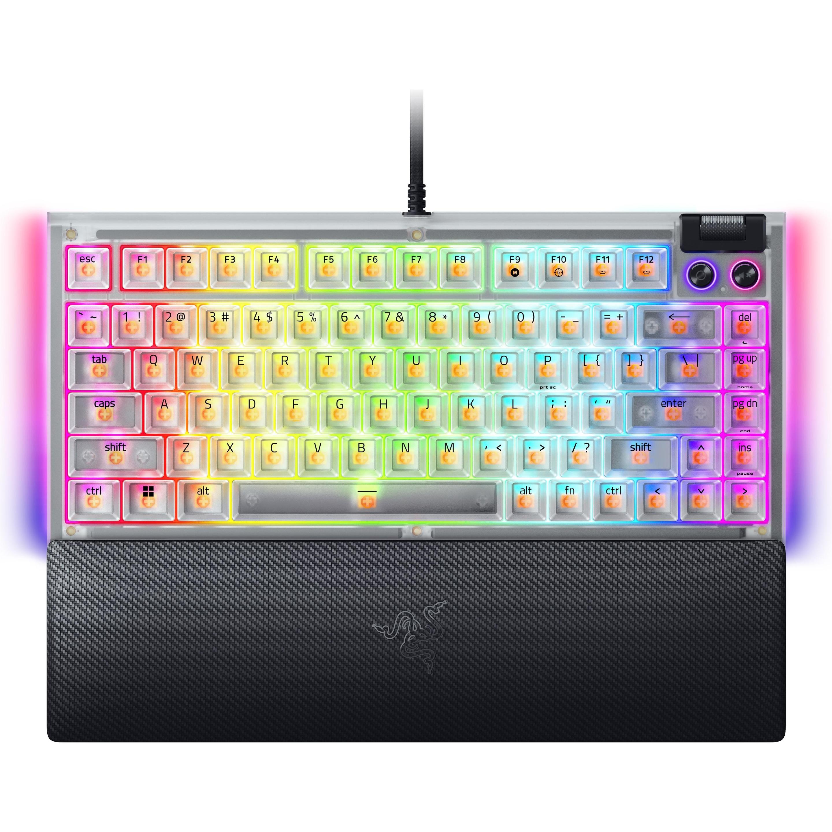 Razer Tastiera Meccanica da Gaming BlackWidow V4 75 Phantom White Hotswappable (USA, Kabelgebunden),