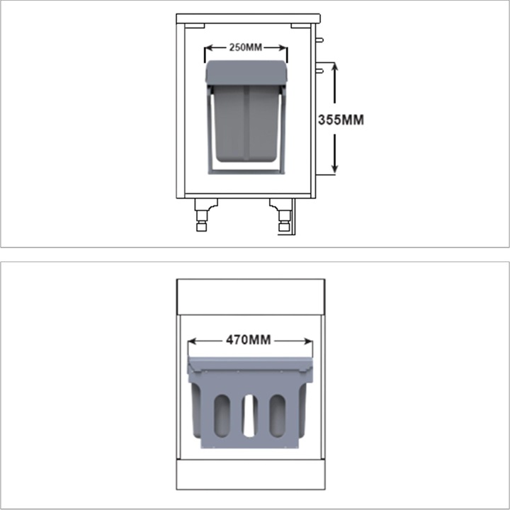 Actual product image Relaxdays Built-In Kitchen Bin, Pull Out