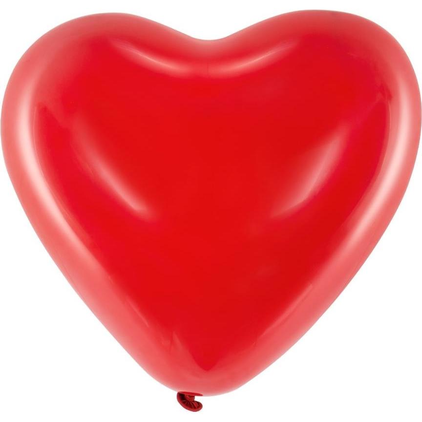 Partydeco Herzluftballons - Rot 40cm (6 Stck.)