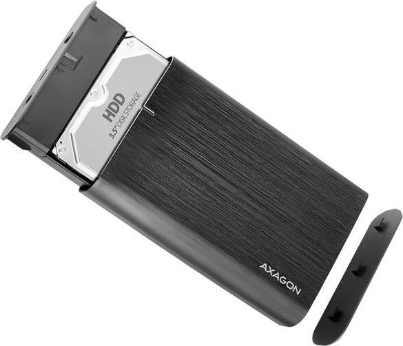 Actual product image Axagon EE35-A6C RAW HDD enclosure, USB-C 3.0, SATA 6G, 3.5 / 2.5 inch - black (2.5", 3.5")