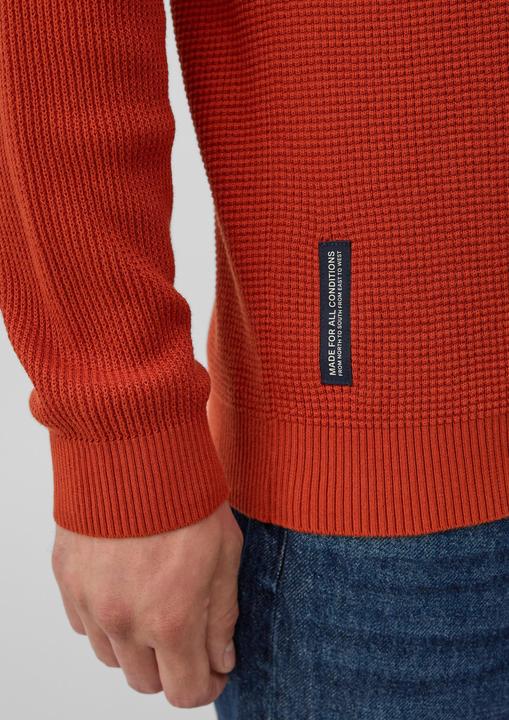 Produktbild s.Oliver Strickpullover Strickpullover mit Brusttasche und Druckknopf (XL)