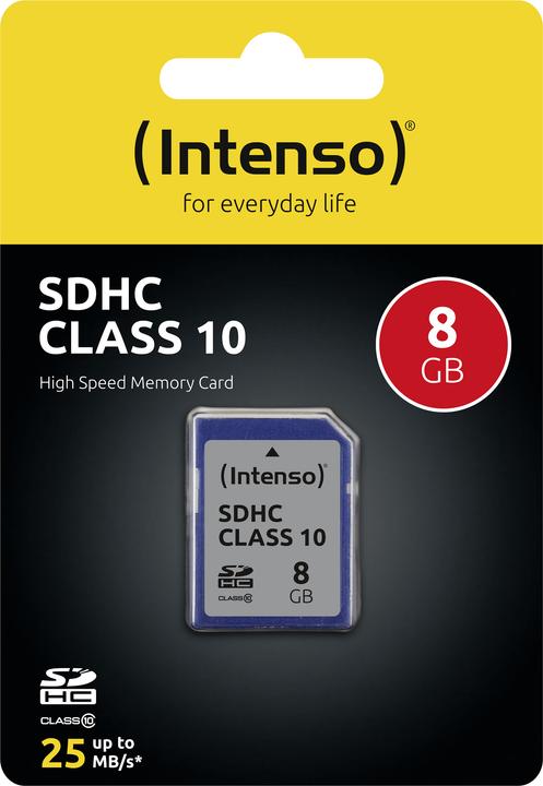 Actual product image Intenso SD Class 10 (8 GB, SDHC, U1, UHS-I)