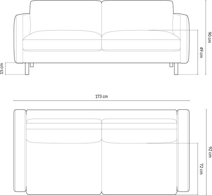 Actual product image Micadoni Sofa, "Eden", 3 Seats, Moss Green Melange, 173x92x90 Made in Europe (3-seater)