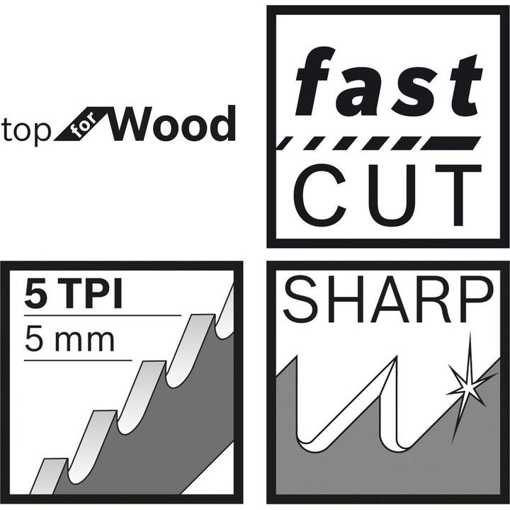 Produktbild Bosch Professional Zubehör Säbelsägeblatt S 1531 L, Top for Wood, 5er-Pack