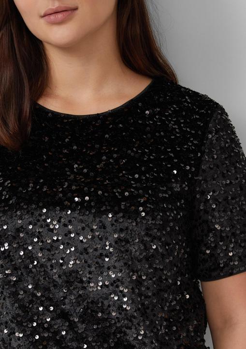 Produktbild s.Oliver T-Shirt Samtshirt mit Pailletten (48)