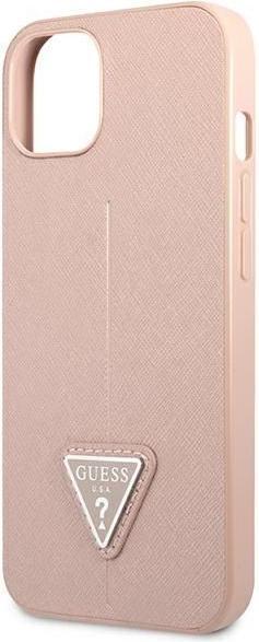 Produktbild Guess GUHCP13SPSATLP iPhone 13 mini 5,4 Zoll Pink/Pink Hard Case SaffianoTriangle Logo (Apple iPhone 13 mini)