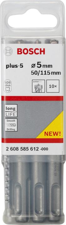 Image du produit Bosch Professional Zubehör Foret marteau SDS plus-5, 5 x 50 x 115 mm, pack de 10 (5 mm)