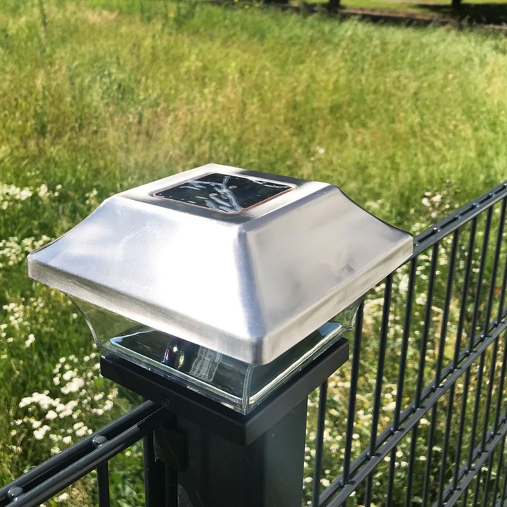 Produktbild EZ Solar Zaunpfostenleuchte Solar, Edelstahl (IP44)