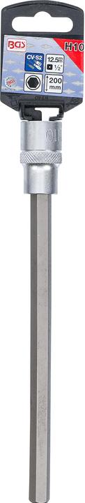 Actual product image BGS Bit Socket length 200 mm 12.5 mm (1/2") Drive internal Hexagon 10 mm (10mm)