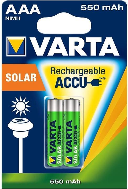 Productafbeelding Varta Accu Solar opladen (2 Pcs., AAA, 550 mAh)